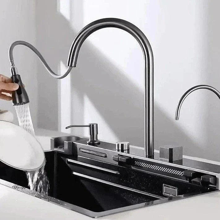 Évier Multifonction Premium-2 Smart Wave avec 5 sorties d'eau